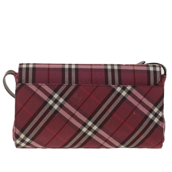 BURBERRY Nova Check Shoulder Bag Nylon Red Auth ti917 - Picture 2 of 16